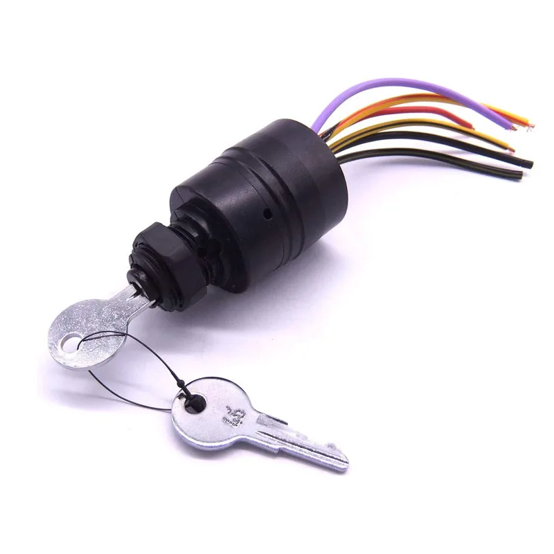 Ignition Switch,Boat Push to Choke 6 Wire Base Ignition Key Switch Replacement for Mercury 17009A2 with 2 Keys 6 Wire Connectors