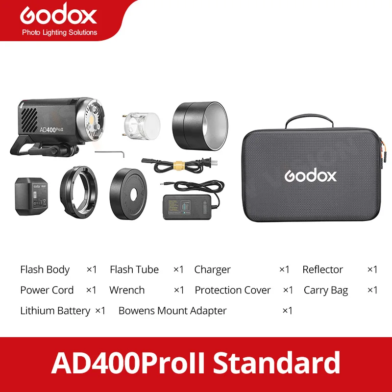 Godox AD400Pro II 400Ws TTL HSS flitslicht alles-in-één buitenflits met ingebouwd 2.4G draadloos X-systeem voor videostudio
