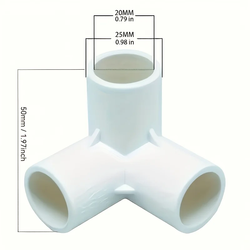 10-Piece 3-Way 1/2 Inch PVC Fitting Water Pipe Accessories for Building Heavy-Duty PVC Furniture Bend Head Accessories