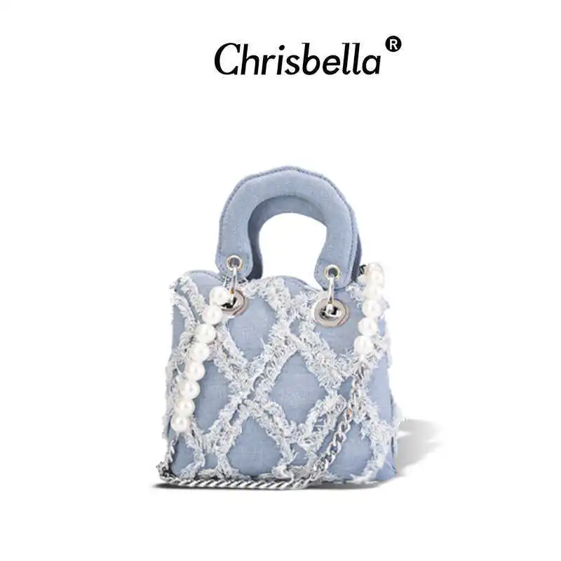 

Chrisbella Women's minimalist trendy flap denim Ladies' backpack