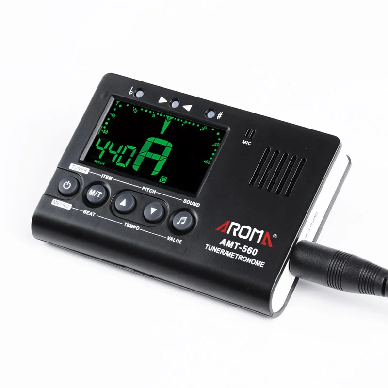 Aroma AMT-560 Electric Tuner & Metronome Built-in Mic for Guitar Chromatic Bass Violin Ukulele Mandala  Banjo ﻿