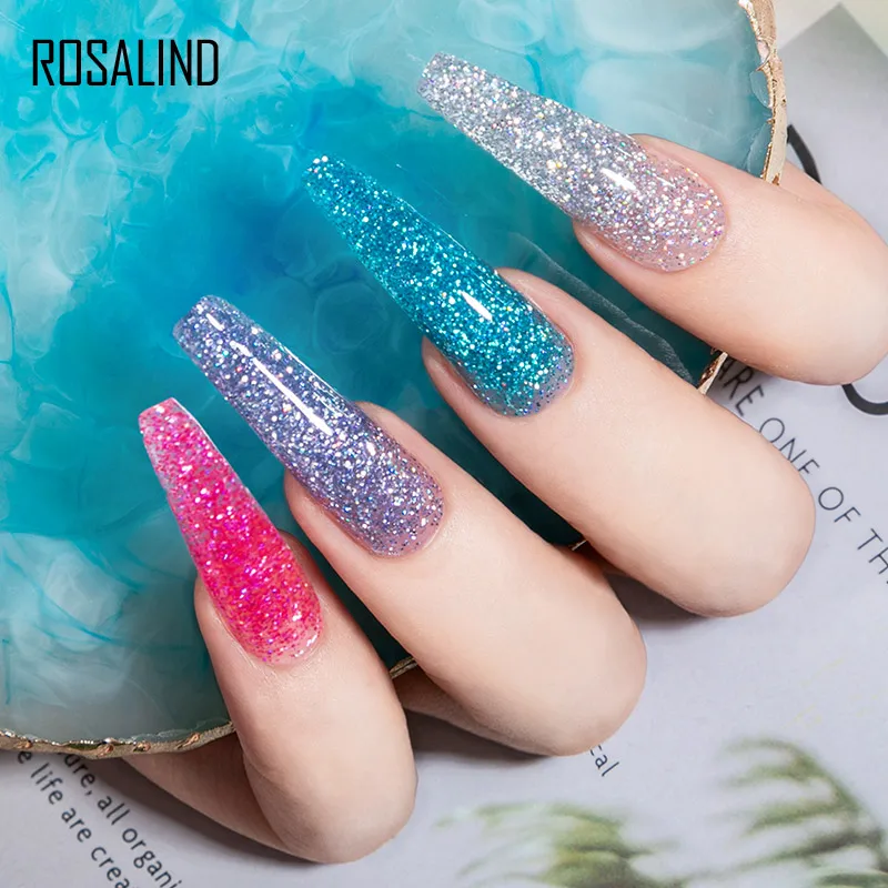 ROSALIND Glitter Poly Nail Gel Extension 15ml Gel Polish Alles voor manicure Poly Builder Nagelgel Semi-permanente Soak Off Nail Art