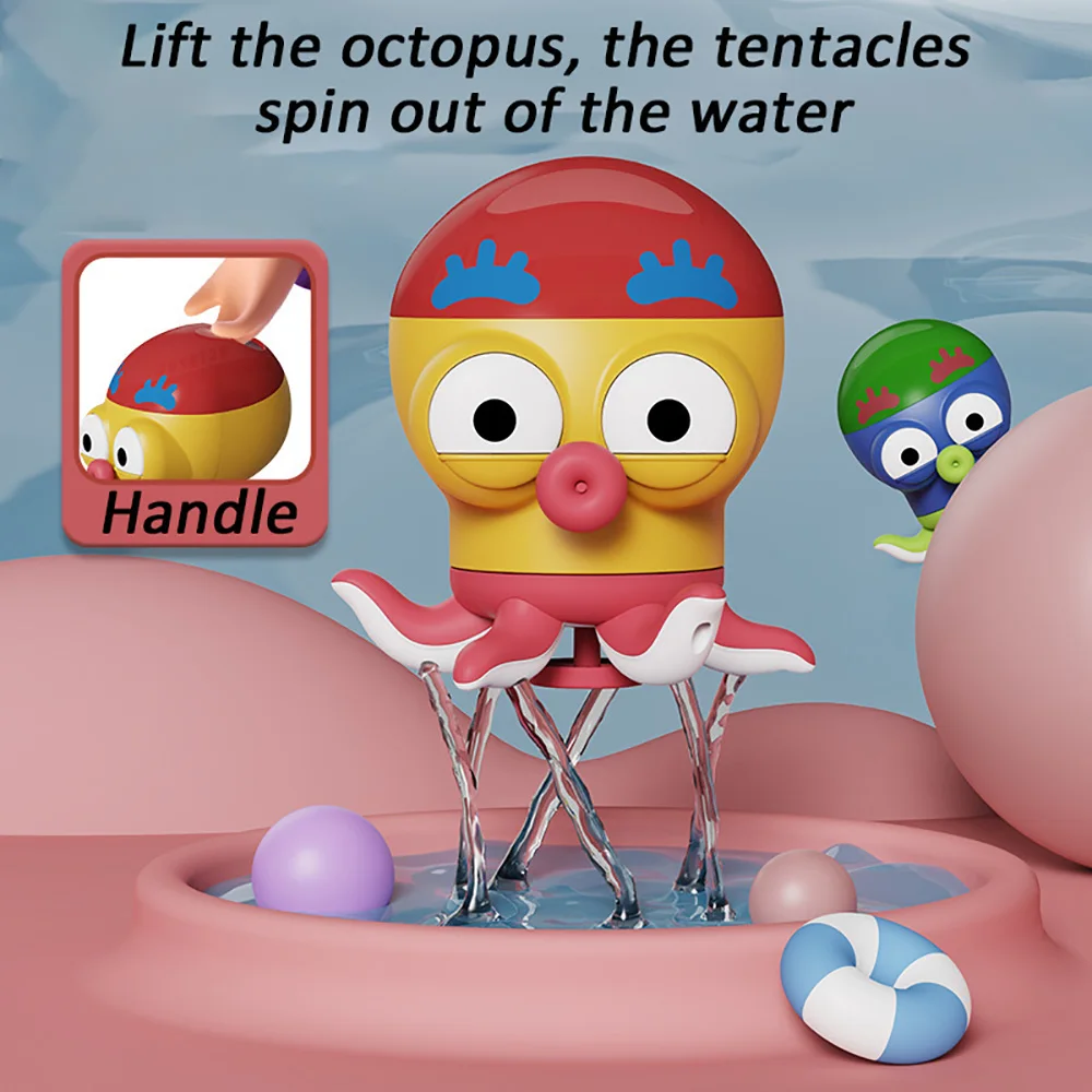 Pool Seaside Bathtub Toys Children's Interactive Tub Toy Cartoon Octopus Water Spray Toy for Toddlers Infant Kids Boy Gift