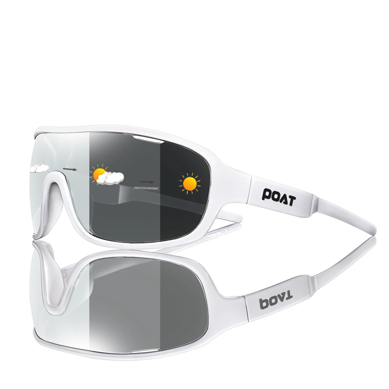 POAT BRAND Photochromic Fishing Sunglasses For Men And Women Outdoor Road Sports Cycling Running, Hiking Windproof Goggles