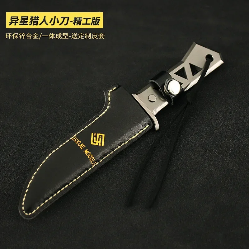 17cm Uncut Safe Military Tactical Knive with PU Sheath Valorant Game Peripheral Melee Xenohunter Knife Cosplay Model Toys