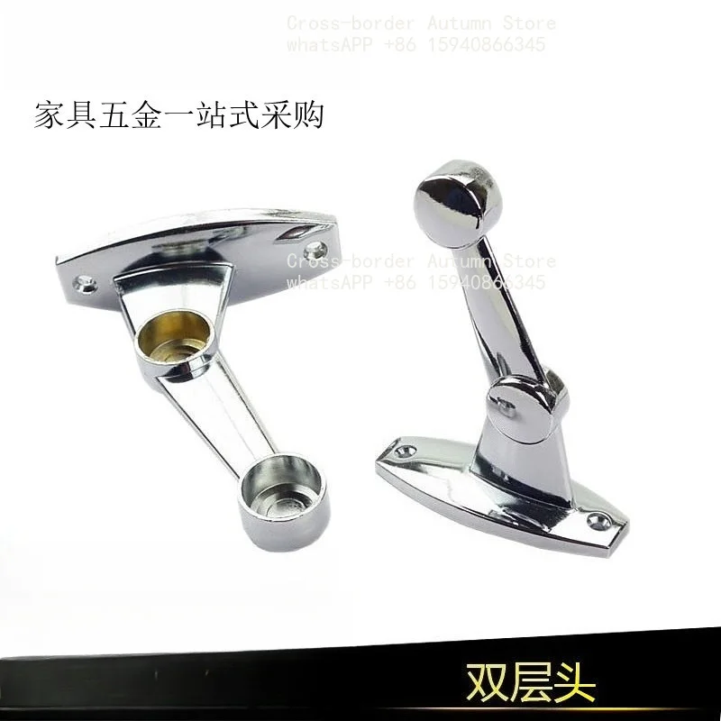For double head flange seat 25mm stainless steel tube, double bar towel bar base alloy bright cup holder upper and lower rod19mm