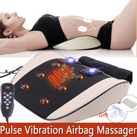 Electric Pulse Moxibustion Back Massager Vibration Heating Lumbar Waist Traction Airbag Therapy Cushion Massage Relief Pain