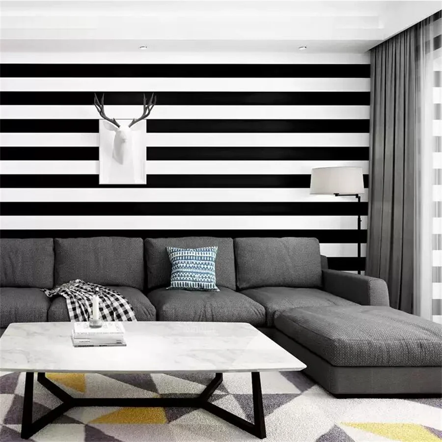 ورق حائط مخطط عمودي باللونين الأبيض والأسود، شبكة مربعة، خطوط نمط هندسي، غرفة النوم، غرفة المعيشة، خلفية التلفزيون #5