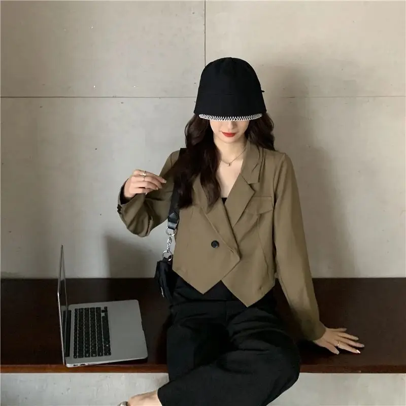 Hikigawa-Blazer sur mesure cargo pour femme, veste courte, manteau élégant, streetwear décontracté, tout match, mode chic, début de l'automne, Y-Mujer