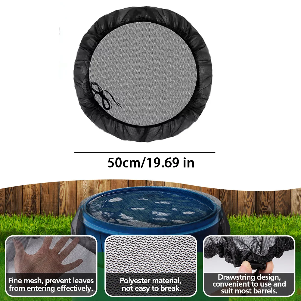 1 Stück Regentonne-Abdeckung mit Kordelzug, Schutznetz gegen Schmutz und Blätter, Filternetz für Regenwassersammelbehälter, Schutznetzabdeckung