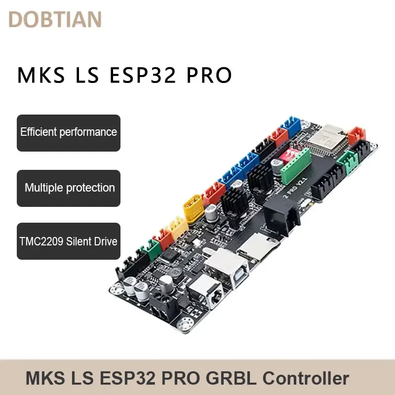 Makerbase MKS LS ESP32 PRO GRBL 컨트롤러 레이저 및 CNC 지원 WIFI 블루투스 터치 스크린 조각 기계 용 DLC32 업그레이드