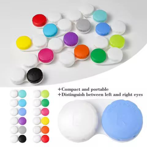 12pcs Colorful Glasses Cosmetic Contact Lenses Box Contact Lens Case For Eyes Travel Kit Holder Container Travel Accessories
