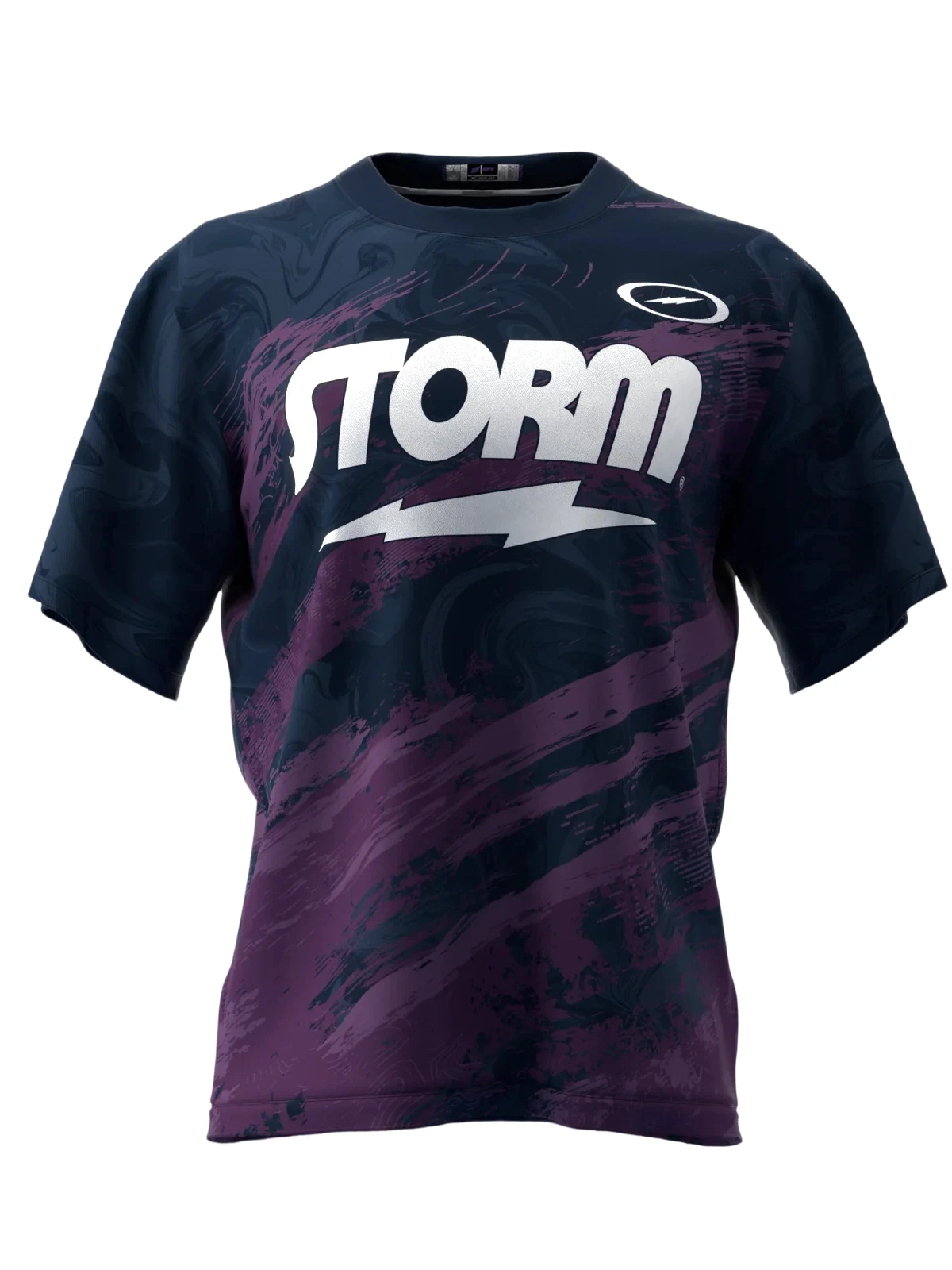Dynamic Brush Gradient Texture Art Bowling Jersey Short Sleeve, Quick Dry Breathable for Fan Meetup and Sports Theme Gathering