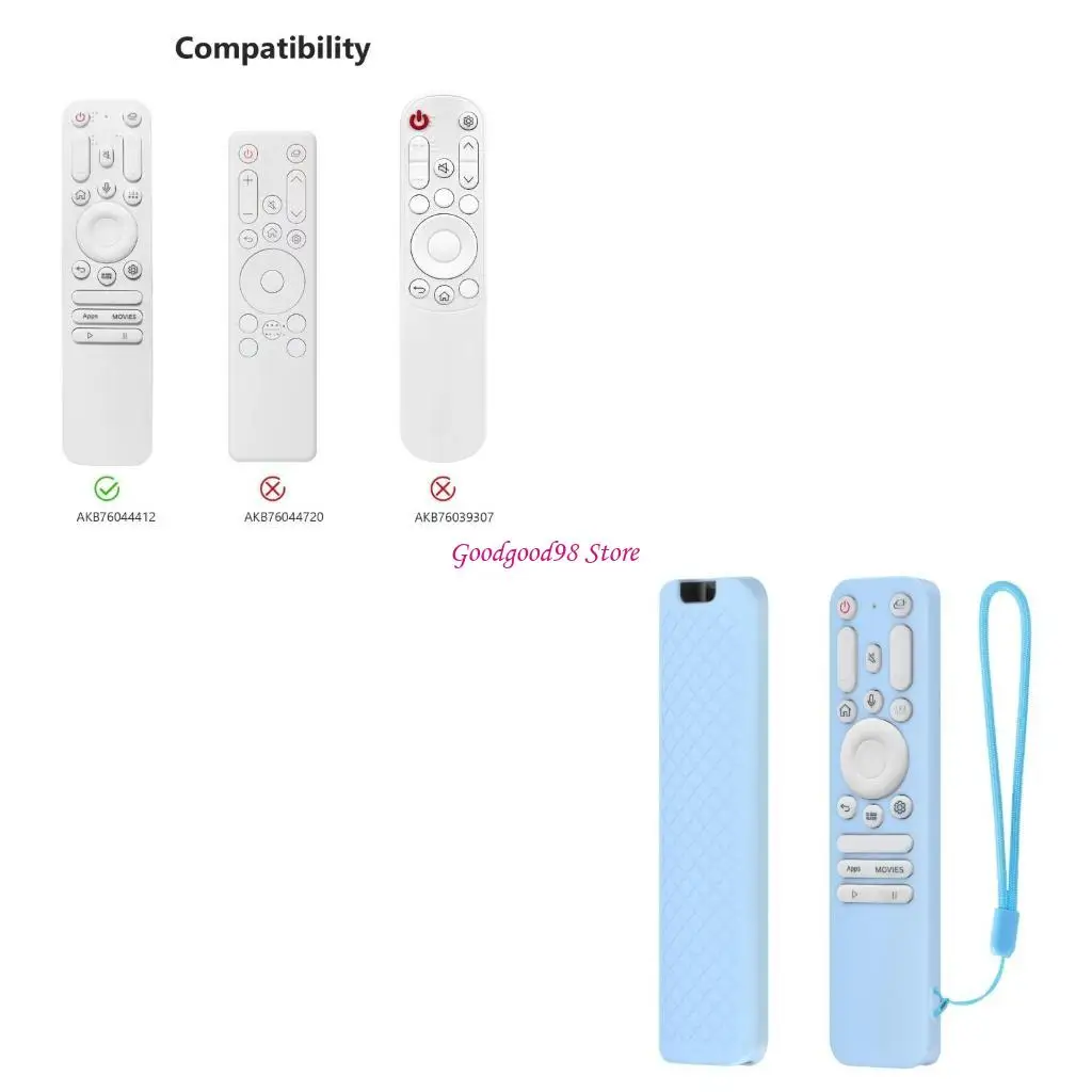 

AntiDrop Remote Control Cover Ergonomic Grip Textured Surfaces Universal Fit for for AKB76044412 Remotes Guard W8EC