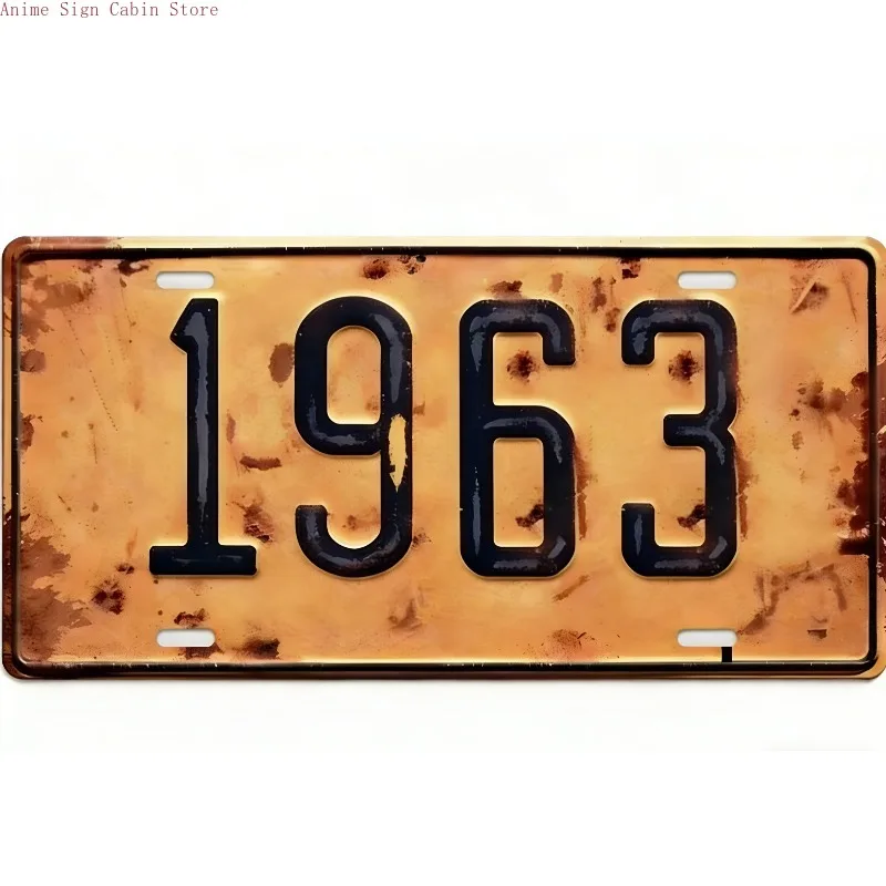 2D Flat 1960-1969 Antique Style Solid Aluminum Plate Heavy Duty Vintage Fonts Metal Sign Waterproof Durable Wall Decor Perfect f
