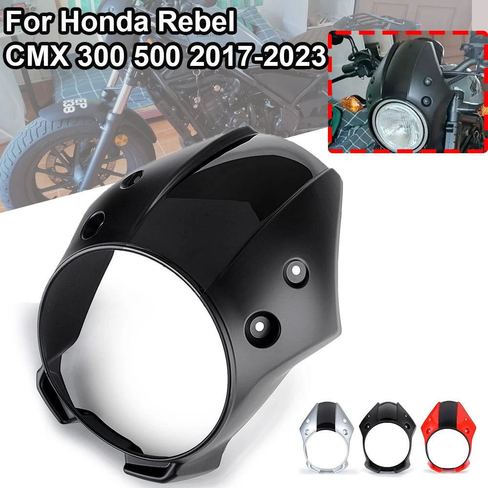 Headlight Fairing Windshield Cover for Honda Rebel CMX 300 500 CMX300 CMX500 2017-2023 2022 2021 2020 Mask Wind shield