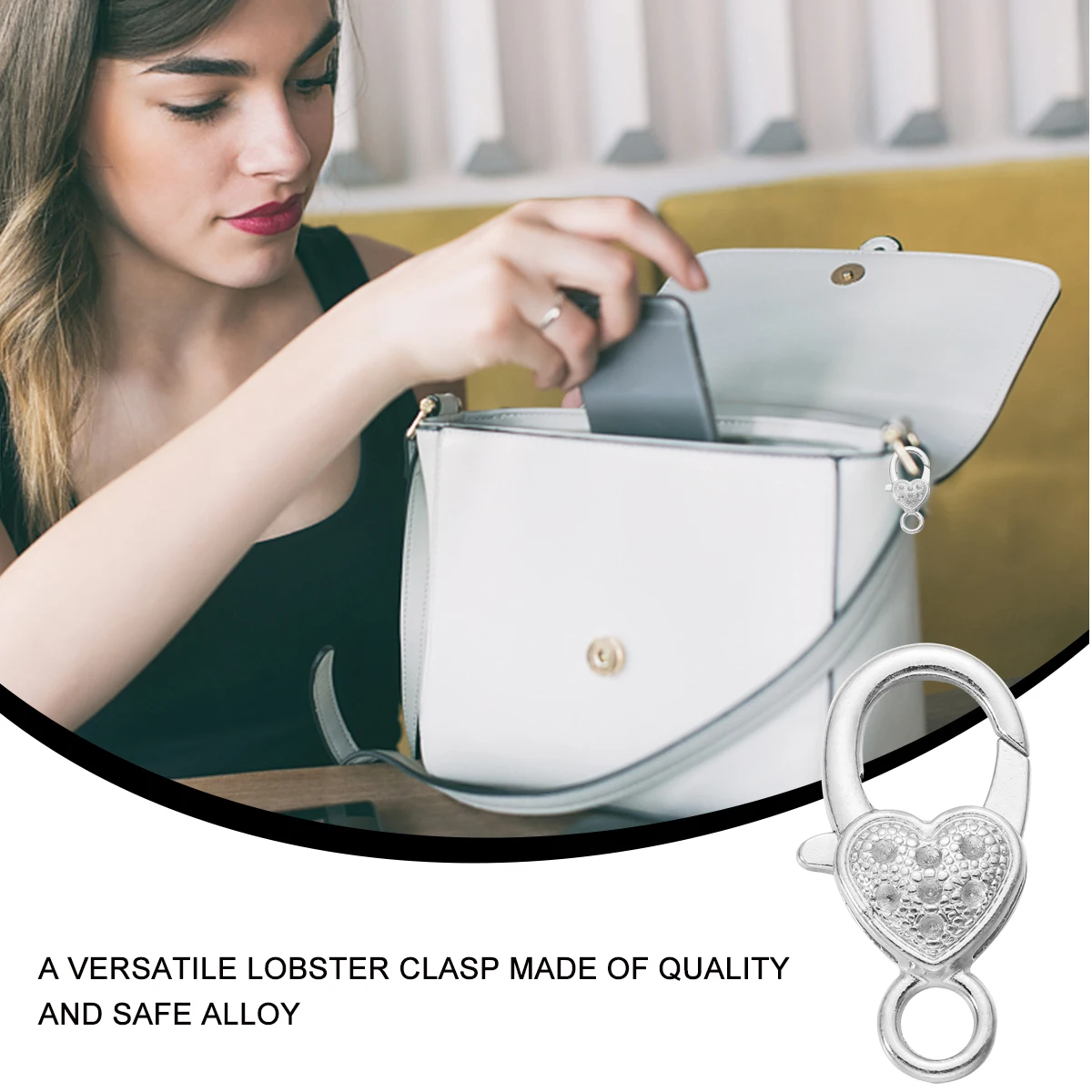 

10 Pcs Lobster Clasp Sterling Silver Clasps Necklace Clip Heart Charm with Shaped Jewelry Making Charms Bulk Bracelet