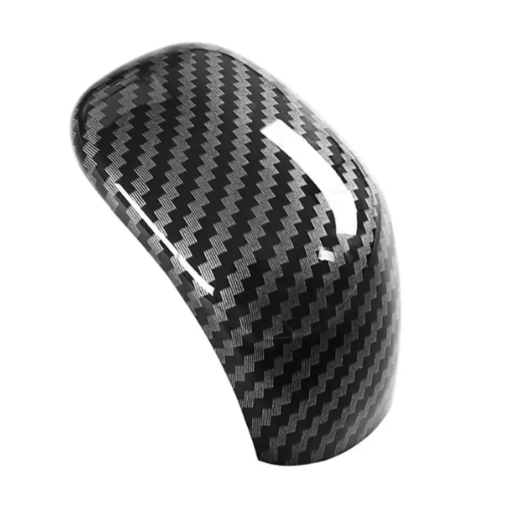 Experience luxury and style with this ABS Carbon Fiber Look Gear Shift Knob Cover Trim for your For Nissan For Sentra