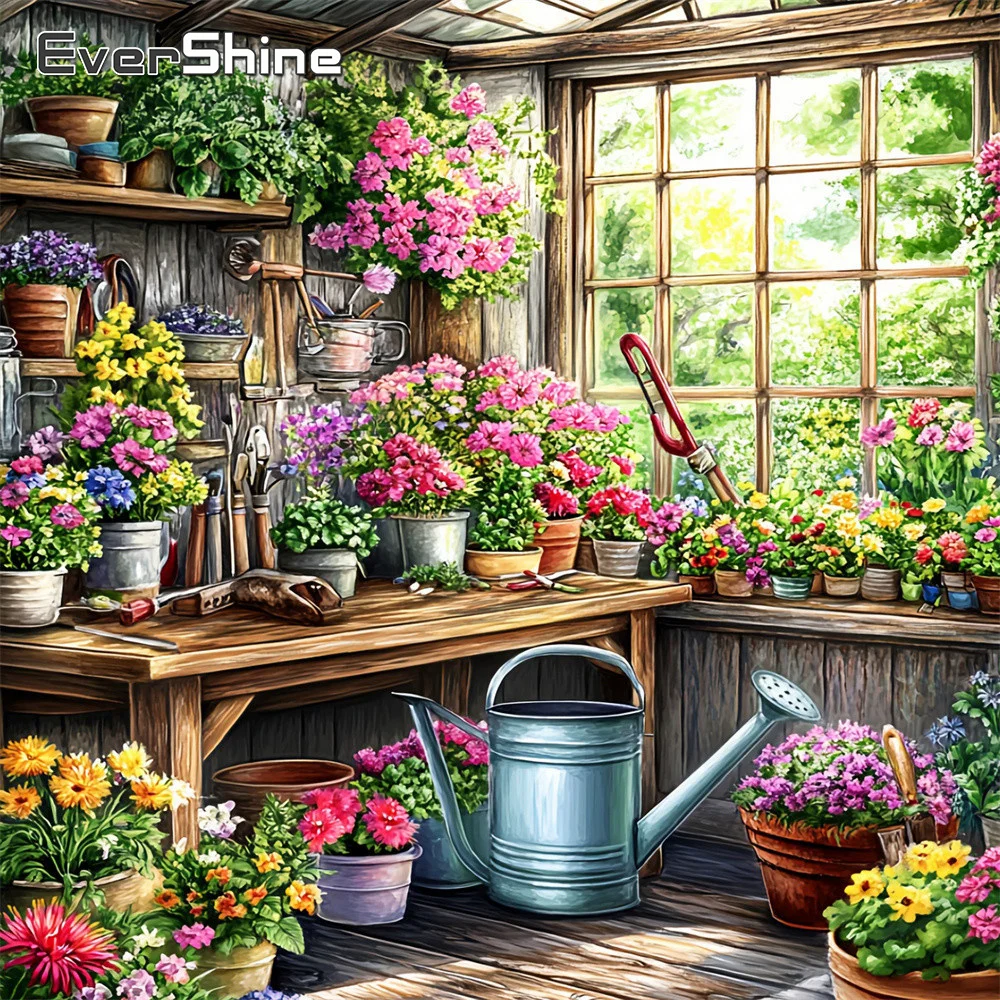 Evershine Diamond Embroidery Landscape New Arrival Mosaic Flower Picture Of Rhinestones Painting Garden DIY Art Handmade Gift