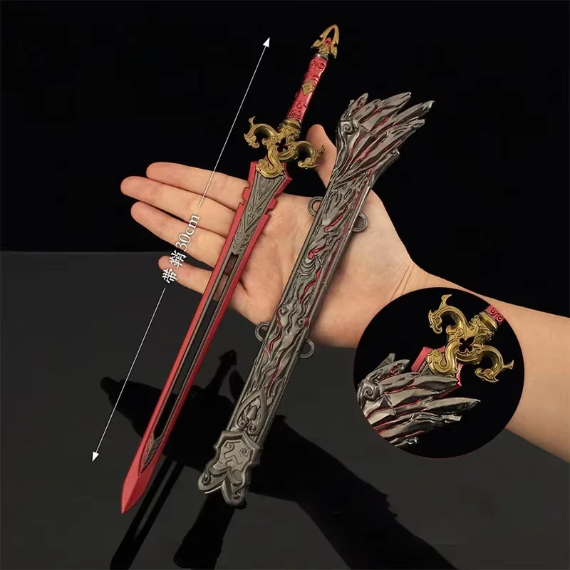 30cm Naraka：Bladepoint Game Peripherals Red Sky Sword with Sheath Toy Ornaments Gifts Figure Prop Collections Outdoor Toy Weapon