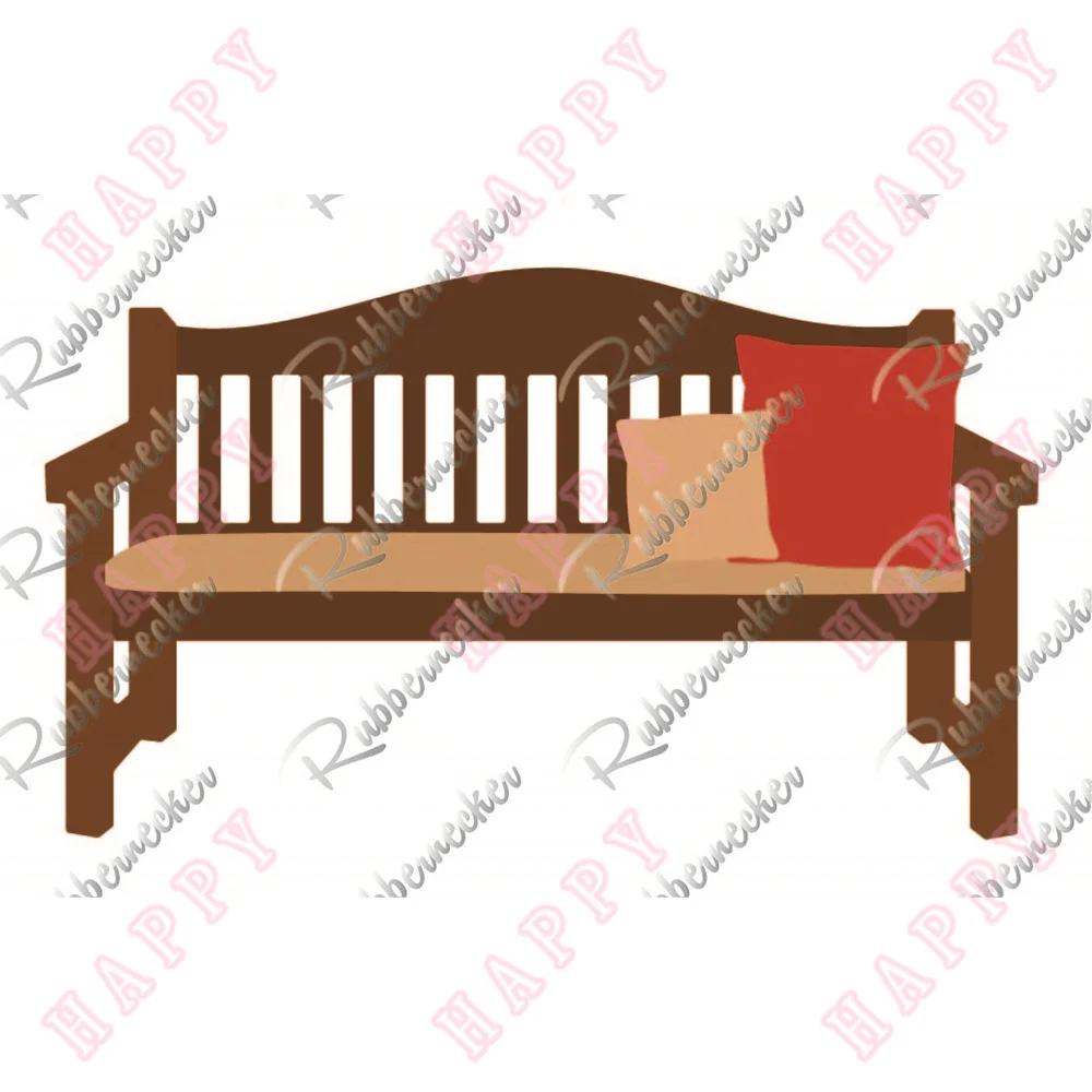 

Metal Cutting Dies Patio Bench with Pillows Decoration For DIY Scrapbooking Diary Album Paper Template Card Embossing Handcraft