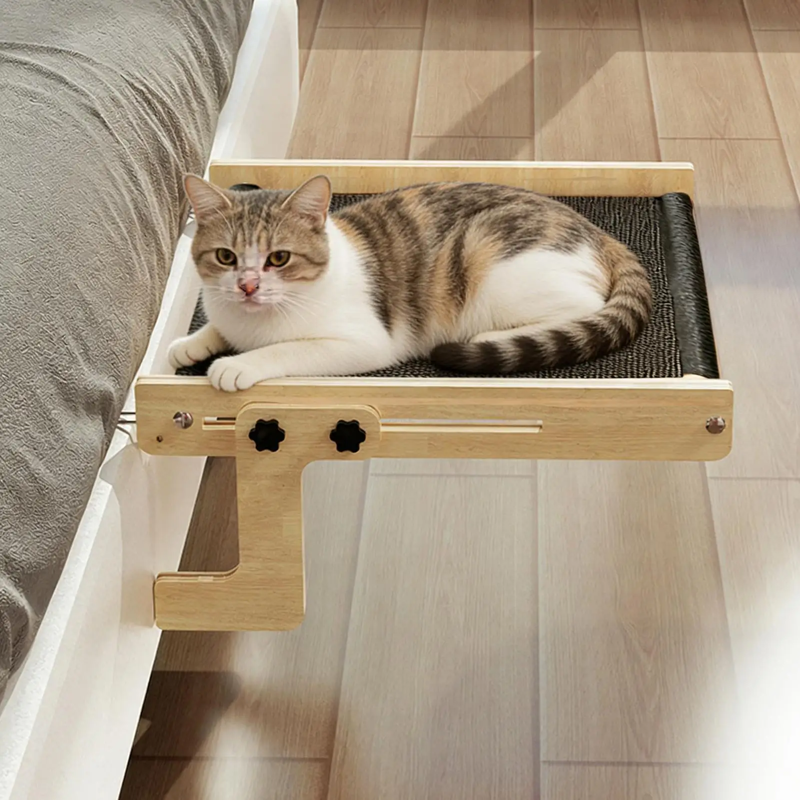 

Плавающая деревянная лежанка-гамак для кошек: идеальное решение для дома, фермы, квартиры, спальни, балкона, кабинета, прикроватной зоны