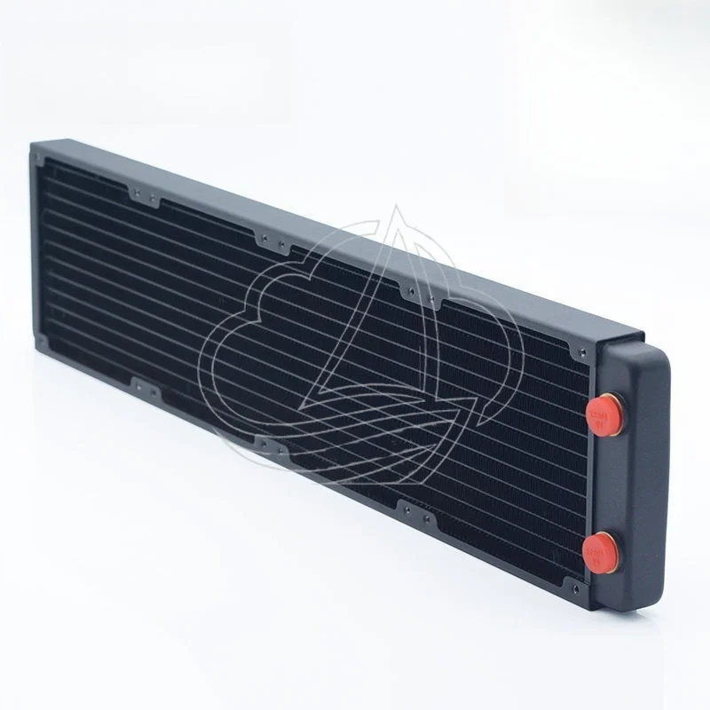PC Water Cooling Heat Exchanger 480mm 27mm Pure Copper Fin Matte Black Finish ROHS Compliant