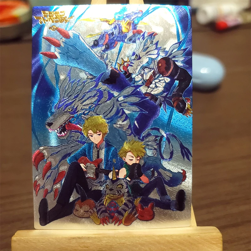 Digimon Adventure Yagami Taichi Yagami Hikari Gabumon DIY Homemade Bronzing Game Toys Collection Card Christmas Birthday Gift