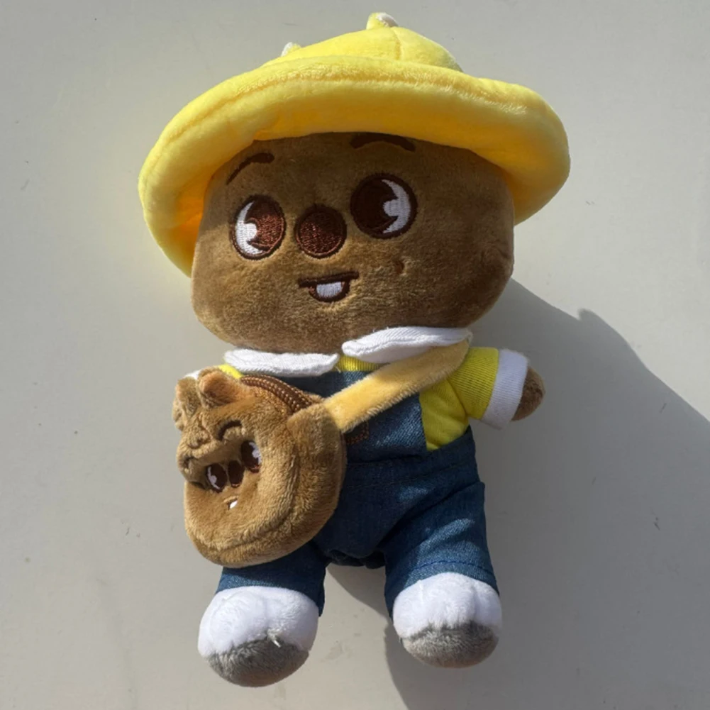 15 X 20 CM 귀여운 봉제 인형, 모자와 작은 크로스백 포함, 봄 유치원 스트레이 인형, 휴일 깜짝 선물