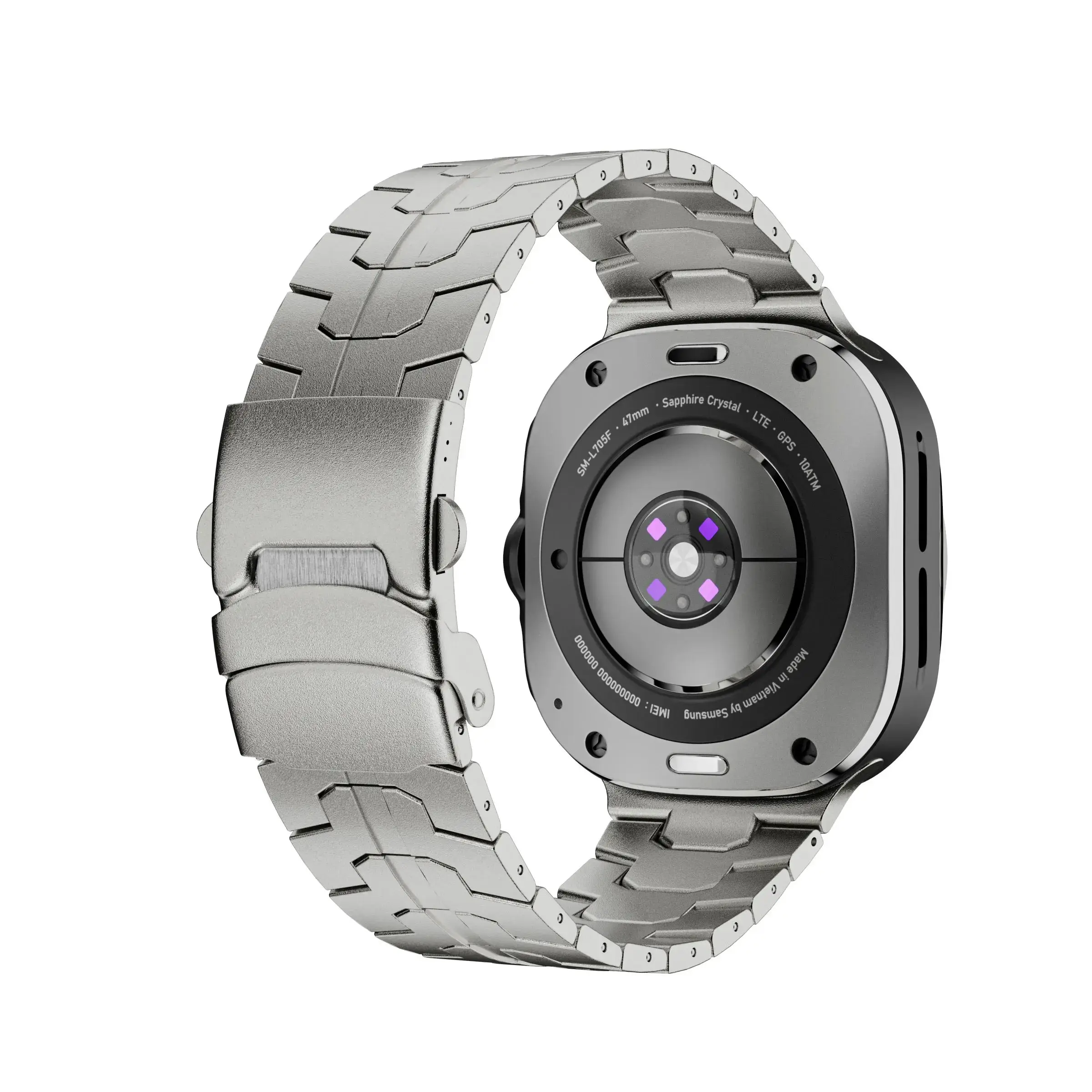 حزام من الفولاذ المقاوم للصدأ لساعة سامسونج جالاكسي الترا 2025 بدون فجوة قابلة للطي بإبزيم معصم لملحقات سوار جالاكسي الترا