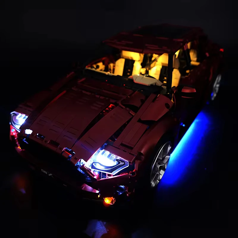 RC Técnico Sports Car Building Blocks Set, Kit de Luz LED, Apenas Luz LED, Modelo sem Blocos, DIY, T5024