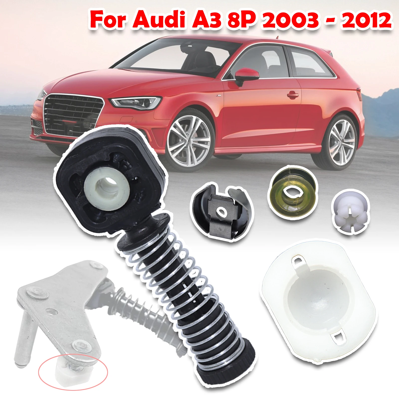 For Audi A3 8P Gear Selector Lever Mechanism Sliding Shoe Bushing Shift Rod Linkage Clip Manual Transmission Rivet 2003 - 2012