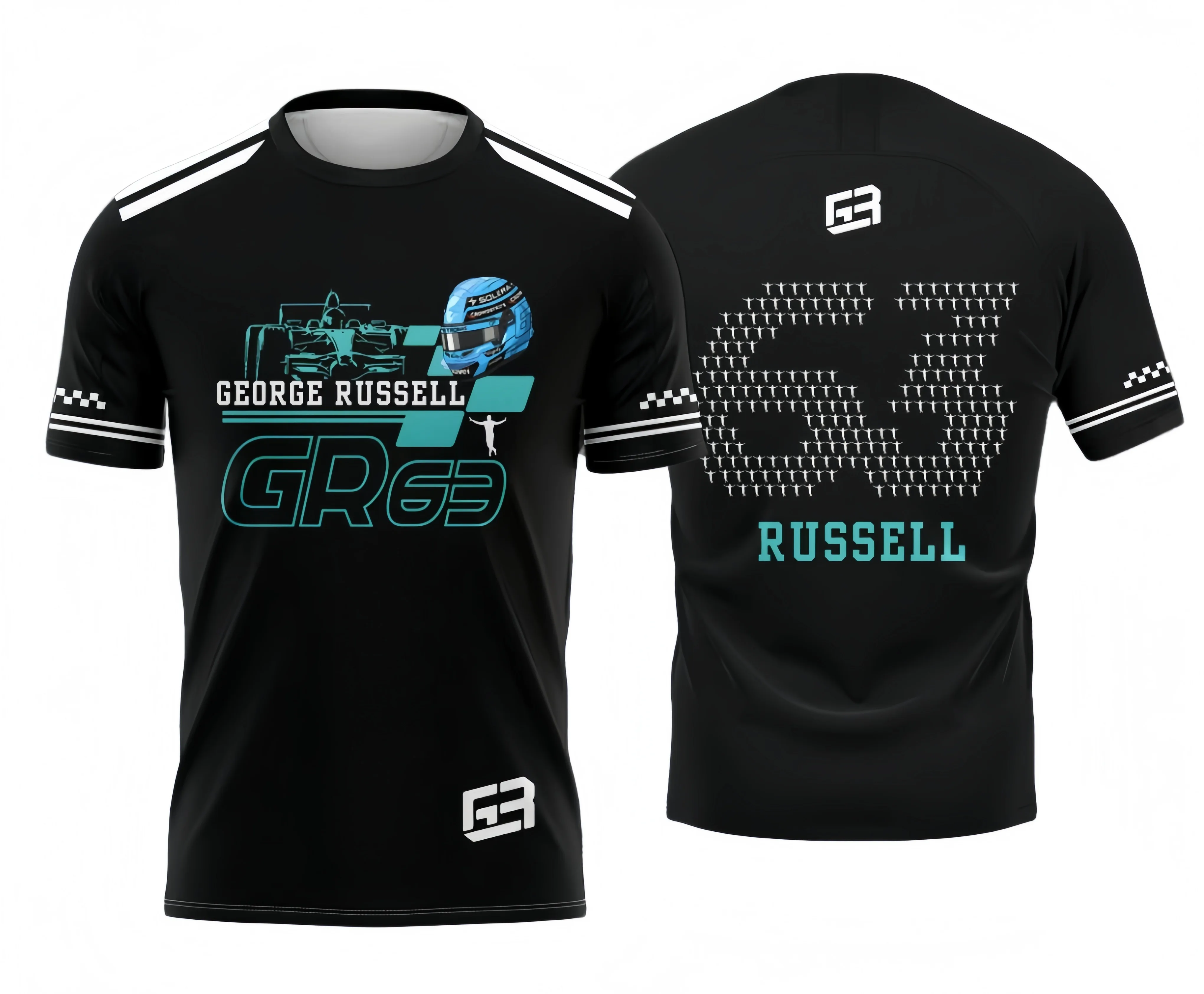 New George Russell Fan Edition 3D-Printed Men's T-Shirt, Clothing Casual Summer 63