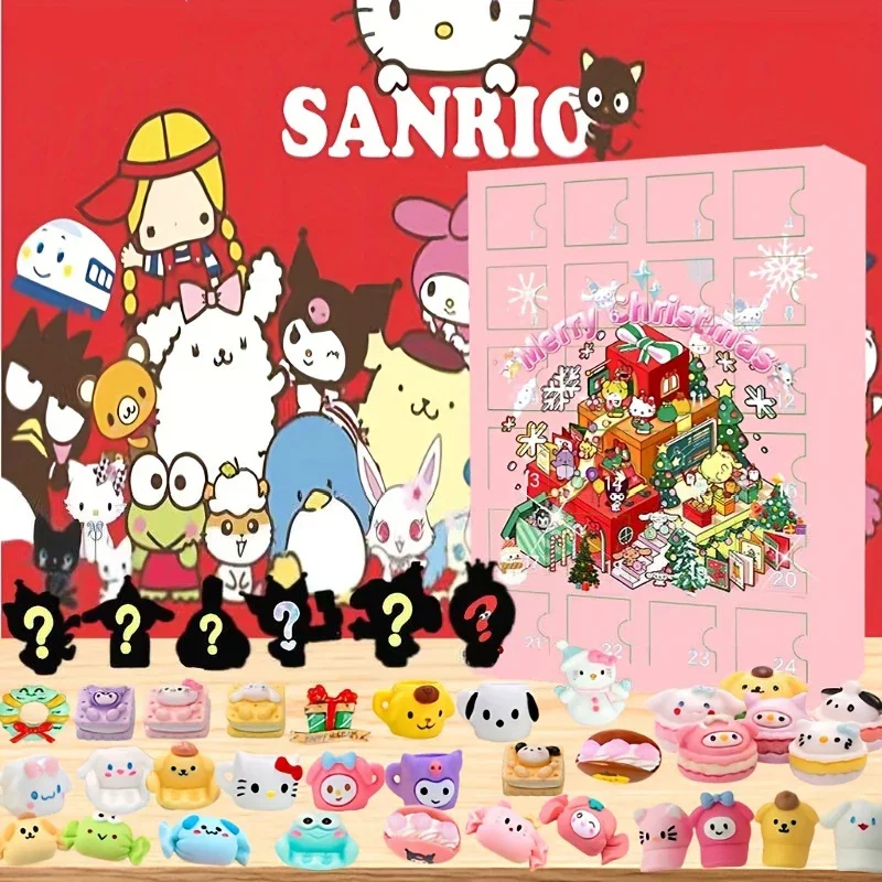 Miniso Sanrio Christmas Advent Calendar Anime Character Model Juguetes Advent Surprise Toy HelloKitty Dongdongle Children's Gift