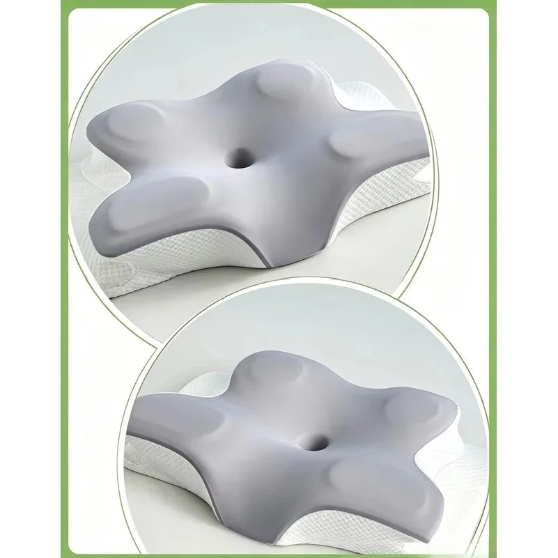 Slow Rebound Memory Foam Butterfly Neck Pillow, Ergonomic Neck Support Sleeping Cushion for Side and Back Sleepers Home Bedroom