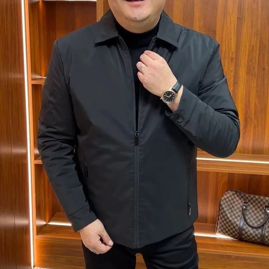 

Мужская повседневная куртка Busin: легкая хлопковая, весна-осень, городской стиль, приталенный крой, на молнии, однотонная