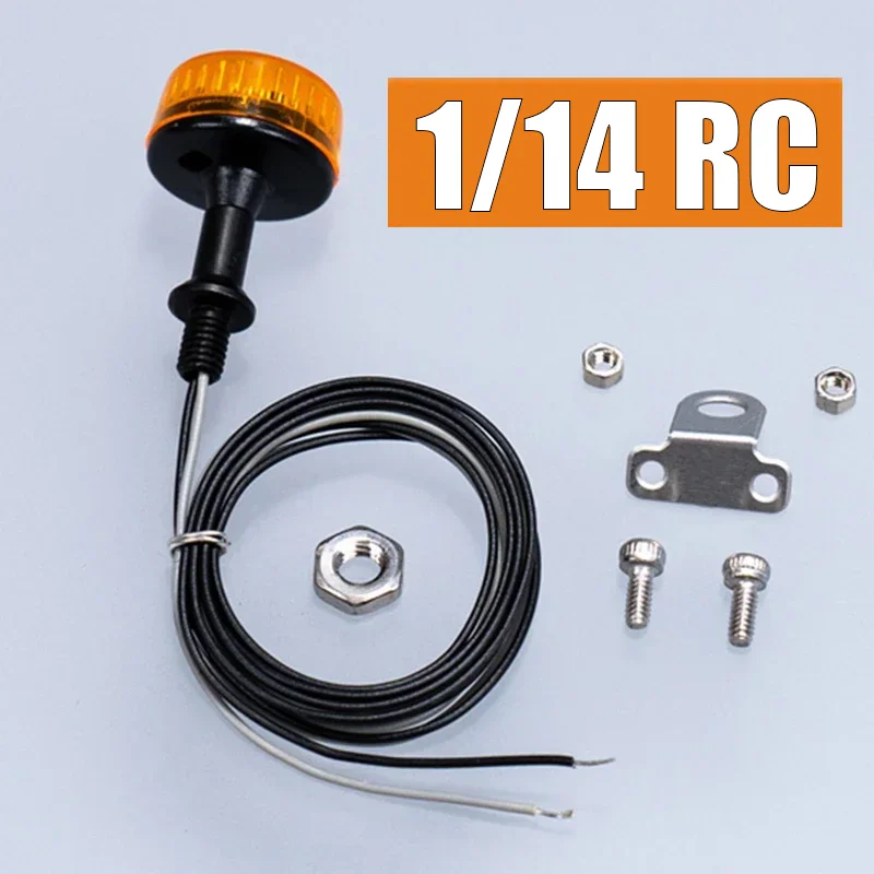 Lâmpada de advertência com luz giratória para caminhão RC, escala 1:14, para SCANIA Tamiya 770S R620, para VOLVO ACTROS AROCS, peças DIY para carros em miniatura
