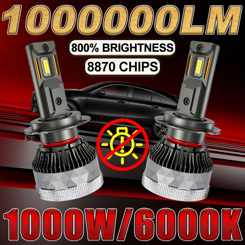 

Drivereyes H7 led H4 H11 H8 Led 6000K White 9005 9006 HB3 HB4 9012 HIR2 1000W 8870 CSP Car Headlight Canbus 1:1 Auto Fog Light