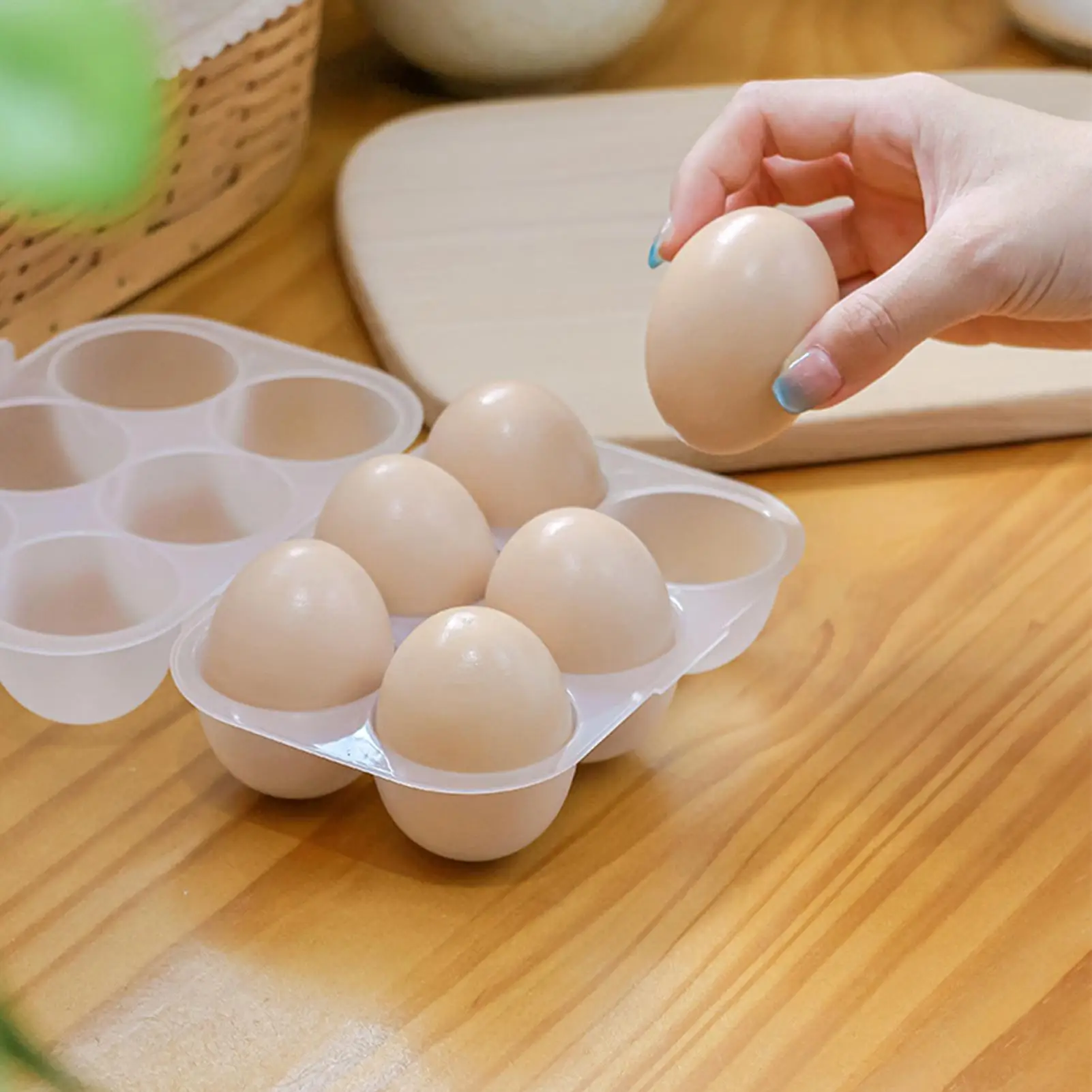 Clear Egg Holder 6 Egg Container Egg Basket for Refrigerator Camping Picnic Hiking Travel Outdoor Egg Carriage Egg Dispenser