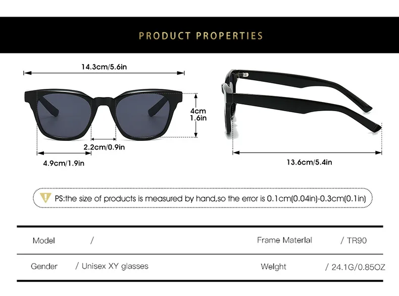 Retro klassische quadratische Sonnenbrille Damen Herren Unisex Casual Travel TR90 Sonnenschutz Jelly Color Brillen – Detail 5
