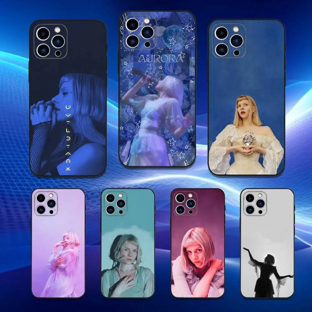 

Singer A-Aurora A-Aksnes Phone Case For iPhone 16,15,14,13,12,11 Plus,Pro Max,XS,X,XR,SE,Mini,8,7,Soft Silicone Black Cover