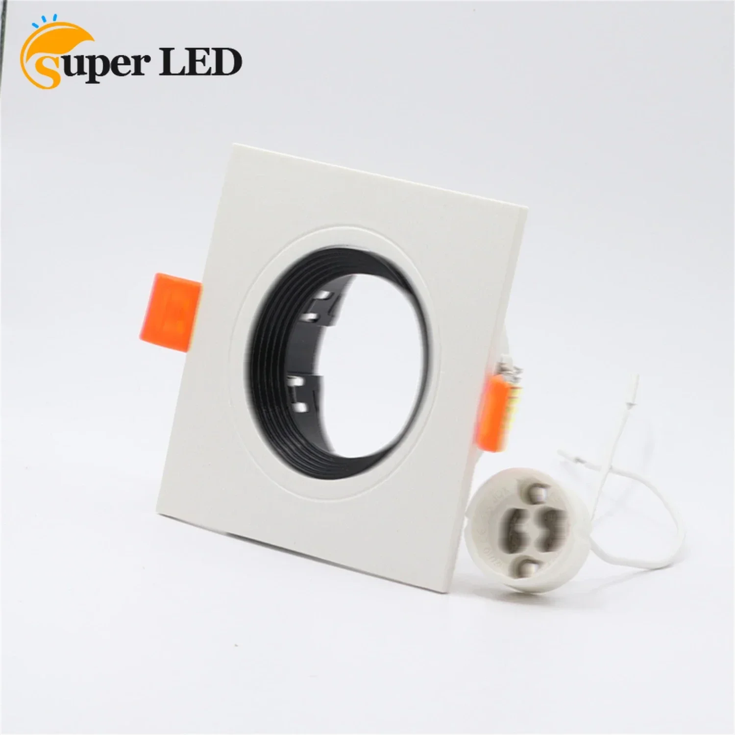 

Lighting Accessories LED Downlight GU10 MR16 Square White Inner Black Spot Light Ceiling Fixture Trim Ring Fittings Frame Bulb