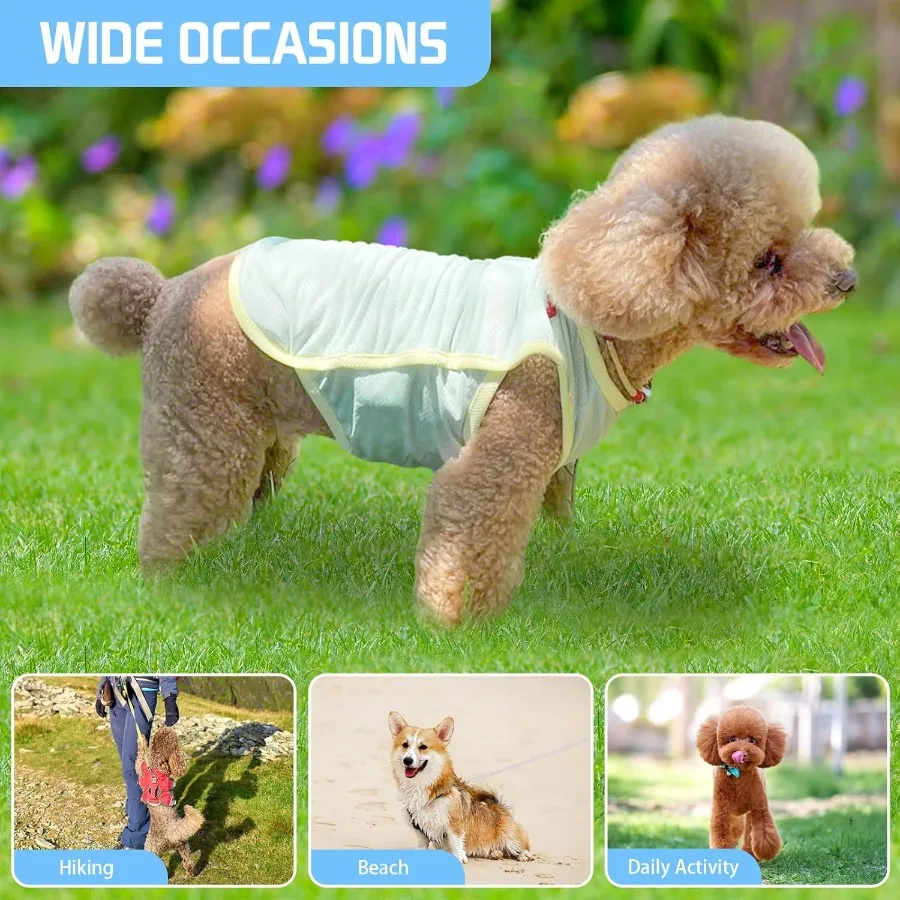 سترة تبريد للكلاب تي شيرت صيفي للحيوانات الأليفة قابل للتنفس سريع الجفاف للكلاب والقطط أزرق أخضر صغير (3.35.5 رطل) #4
