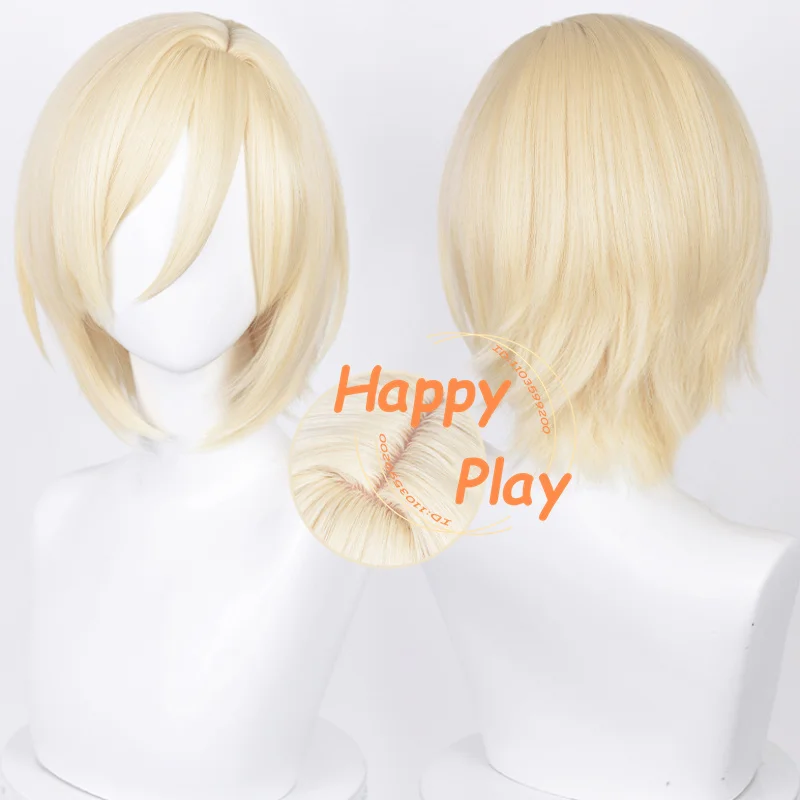 

Synthetic ES Tenshouin Eichi Cosplay Wig 30cm Golden Wigs Heat Resistant Hair For Men Halloween Christmas Role Play Anime Wig