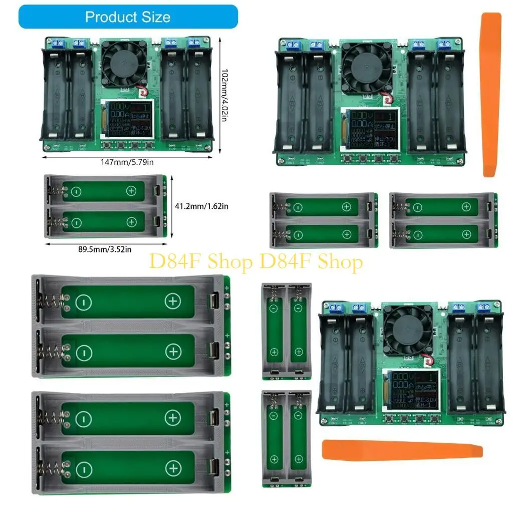 D84F 4 Channel 18650 Battery Tester With Capacity Resistance Measurement Independent Operation Modes Battery Detection