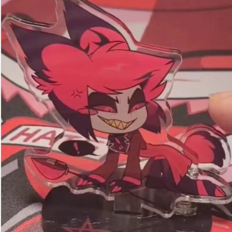 Alastor Display da tavolo Supporto in acrilico Hazbin Hotel Action Fingures Kawaii Room Decorazione della tavola Accessorio Giocattoli per bambini Ventole Raccogliere