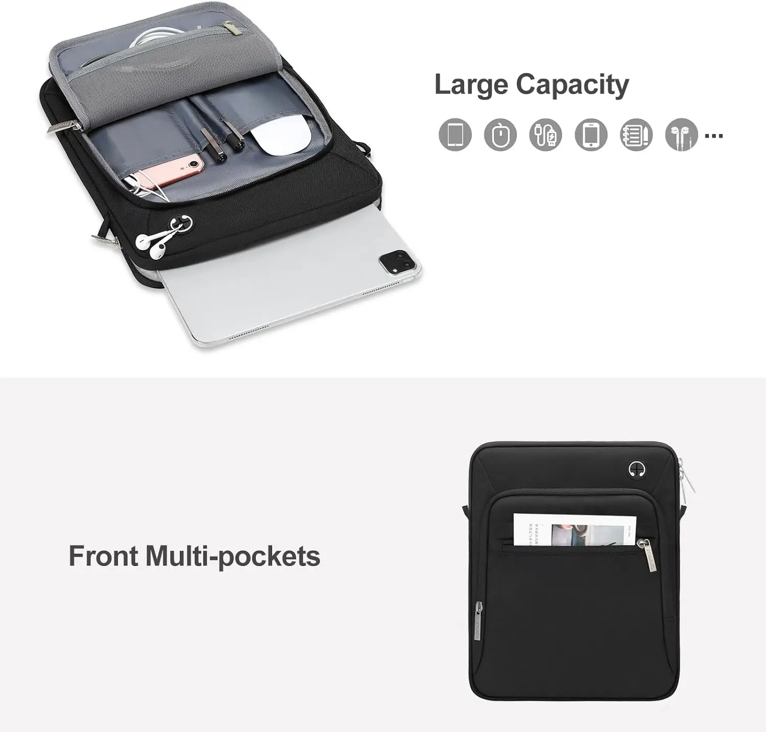 

MOSISO 12.9 inch 360 Protective Tablet Sleeve for iPad Pro 13 M4 & iPad Air 13 M3 M2, iPad Pro 12.9 M2 M1 6/5th Carrying Case