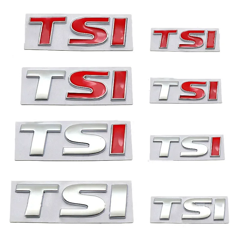 3D Metal TSI Letter Rear Trunk Emblem Badge Stickers Decal Car Styling For VW Polo Golf 5 6 7 CC Passat B5 B6 Bora Volkswagen