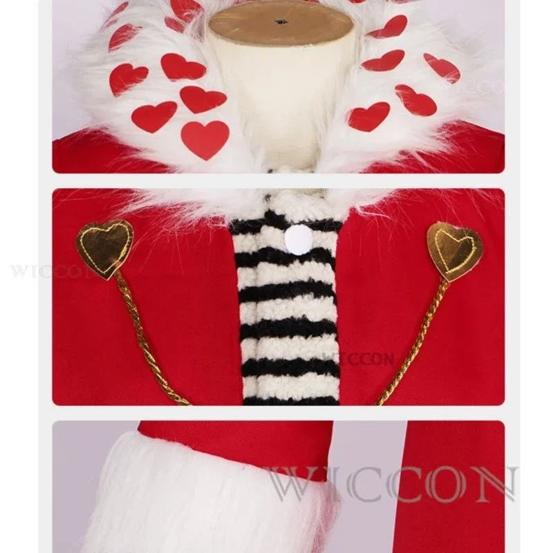 Hazbin Cosplay Val Big V Hotel Valentin Cosplay Costume Outfit Glasses Red Coat Hat Anime Cosplay Clothes Halloween Party Devil