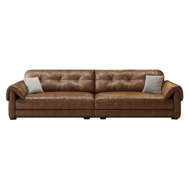 

French retro elephant ears first layer cowhide cloud sofa antique style